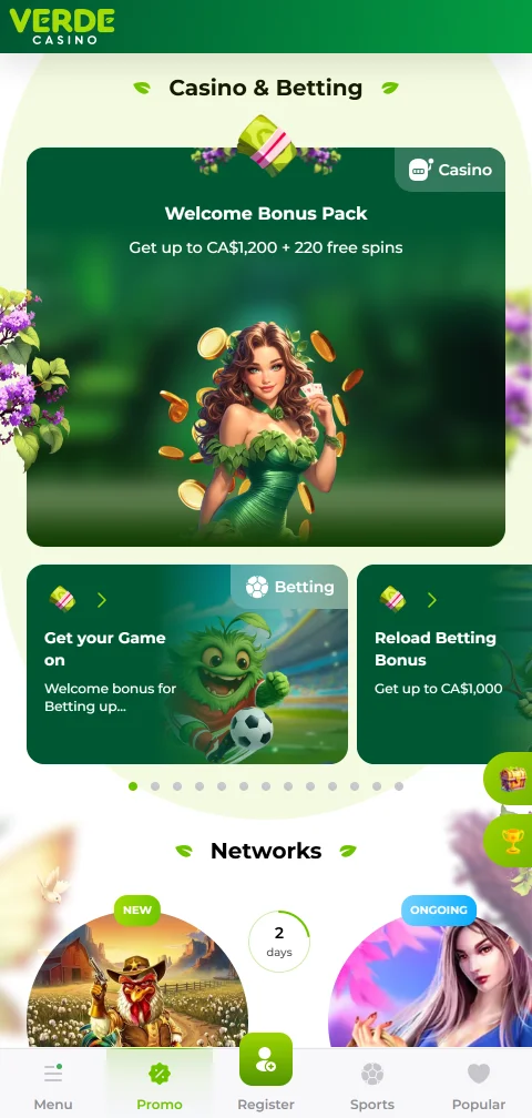 Verde Casino pagos, depósitos y retiradas disponibles