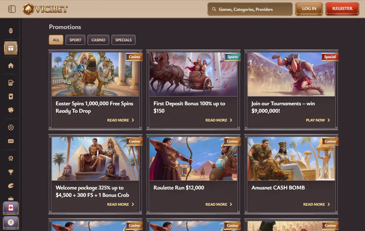 Bonos bienvenida promociones ofertas ViciBet casino España
