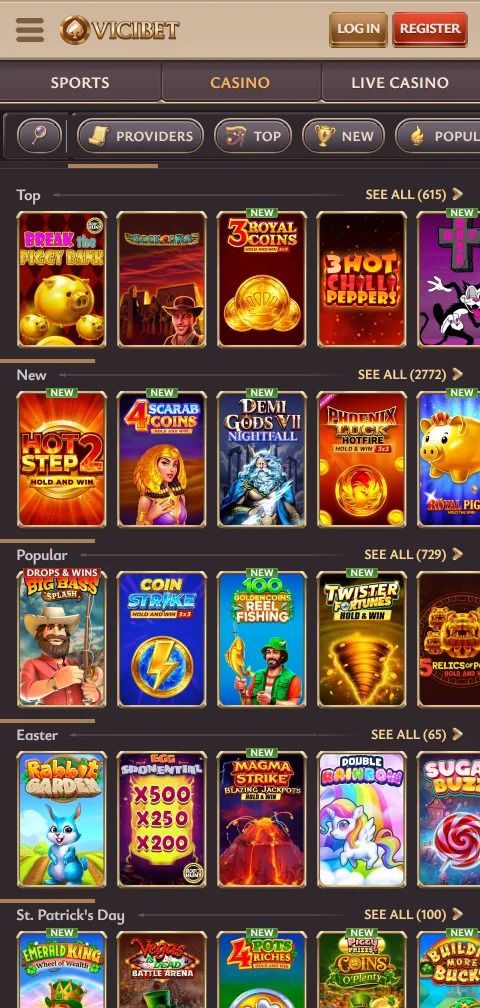 Depósitos retiros métodos pago ViciBet casino España móvil