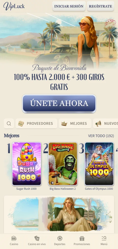 Acceso móvil gaming VipLuck casino España optimizado