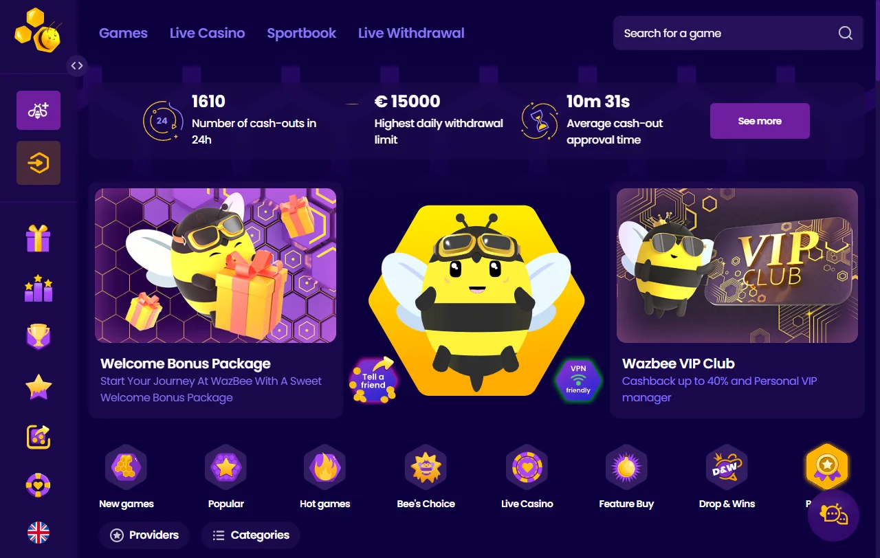 Wazbee casino España — análisis completo de plataforma y características principales