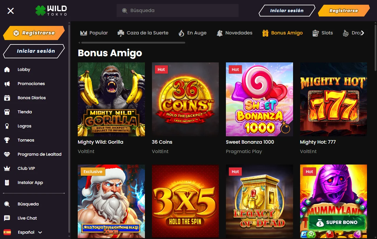 Bonos y promociones disponibles en Wild Tokyo casino España incluyendo bienvenida y programa VIP