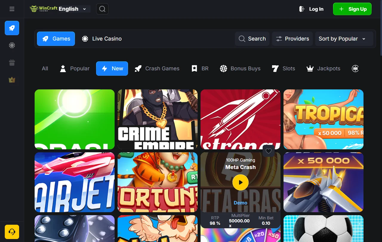 WinCraft Casino bonos, promociones y oferta de bienvenida