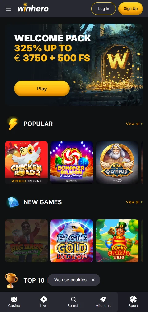 Winhero Casino acceso móvil y experiencia optimizada en navegador