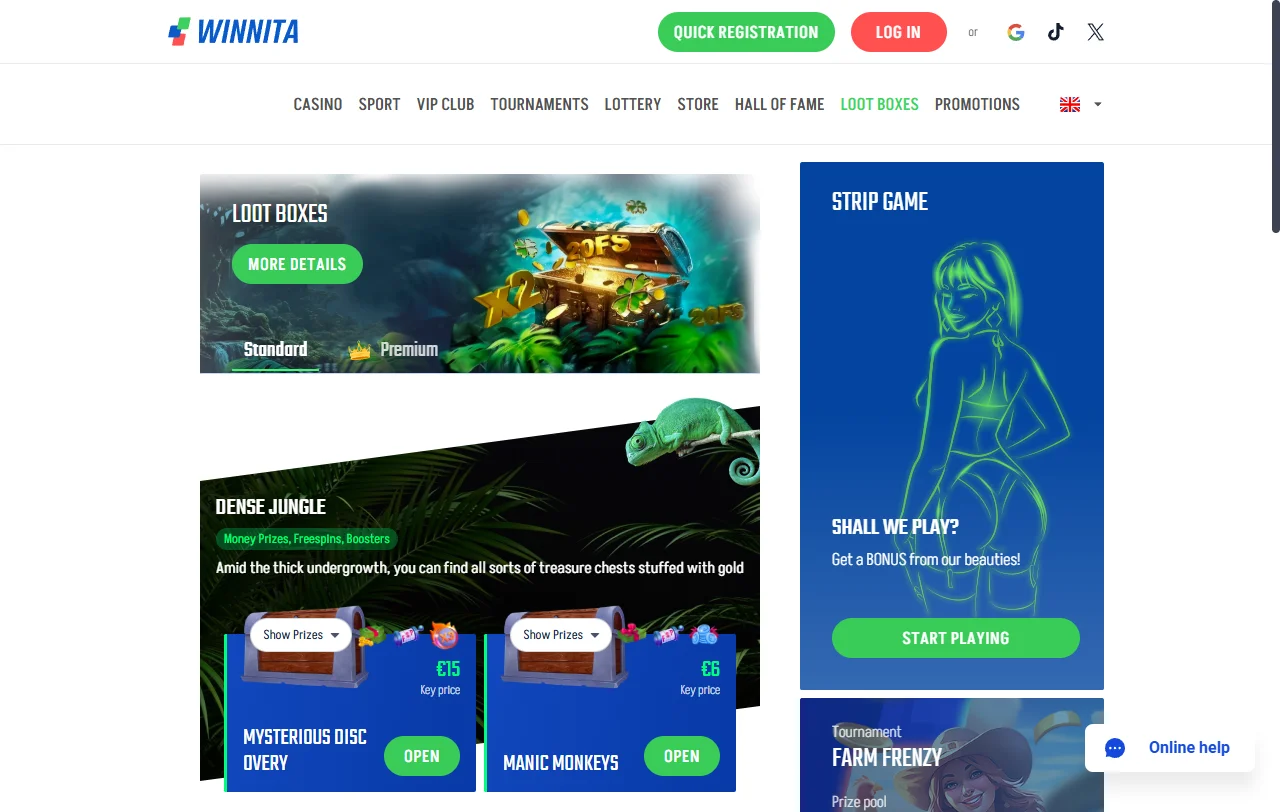 Slots tragaperras juegos mesa Winnita casino España catálogo