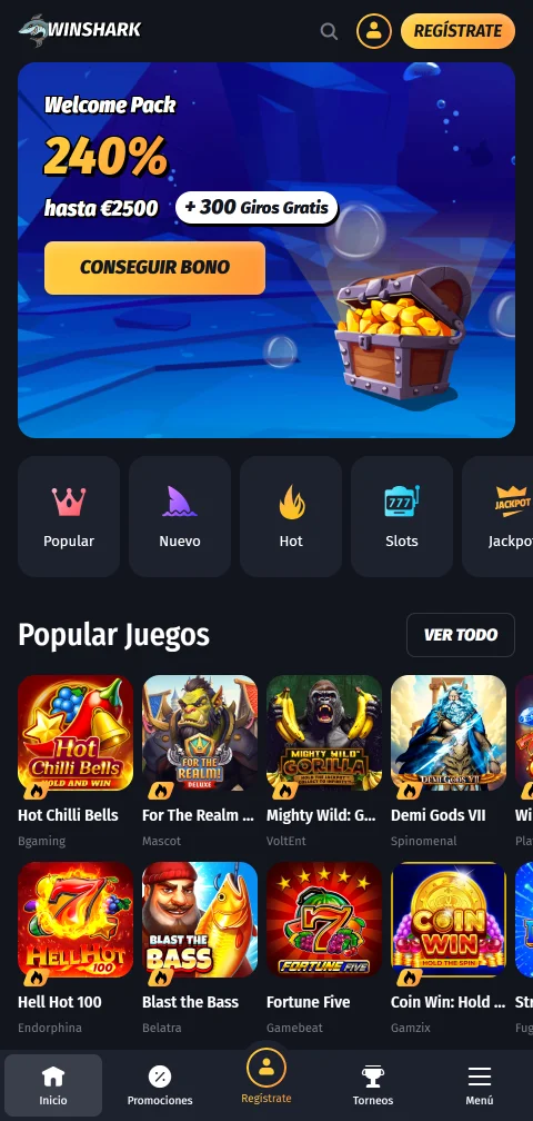 Winshark Casino adaptado al juego móvil en España