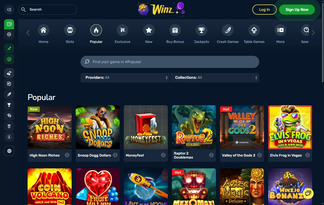Winz casino juegos, slots y mesas en vivo