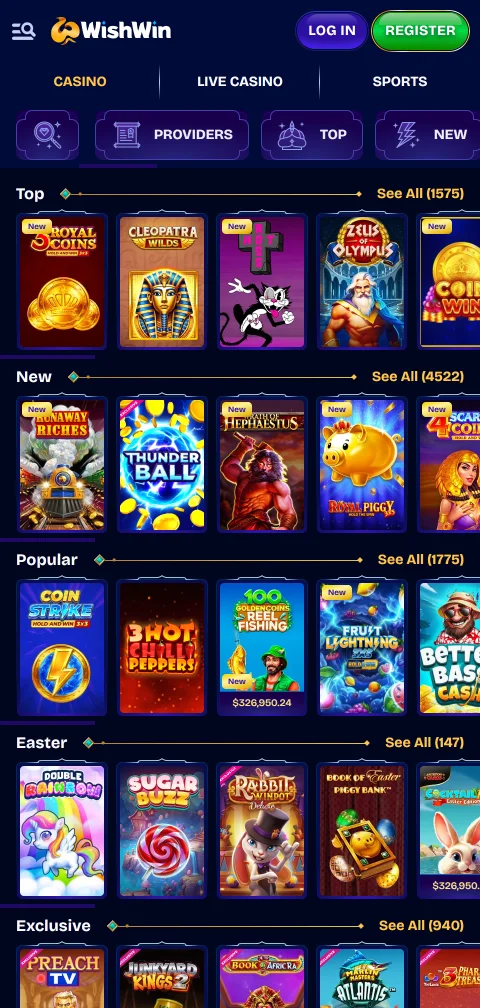 Wishwin Casino pagos, retiradas y métodos de depósito