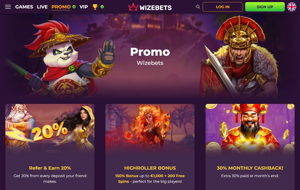 Bonos promociones bienvenida Wizebets casino España ofertas