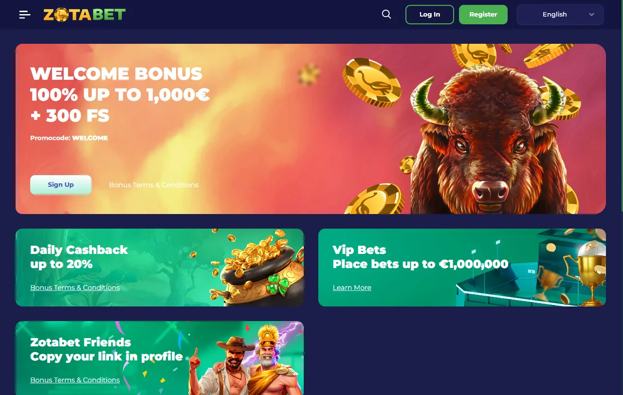 Selección juegos y proveedores en ZotaBet casino España